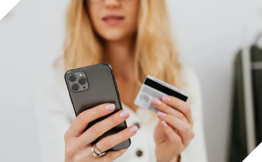 Lady Making Payment On Phone